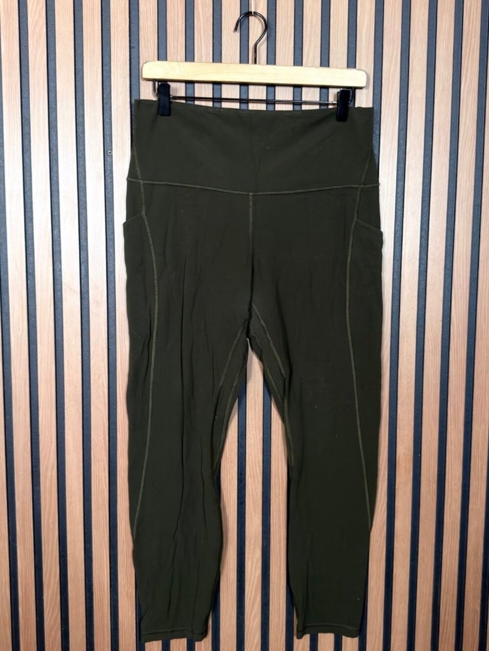 Lululemon Leggings 12 / L Womens Olive Green Align 24” Inseam Side Pockets